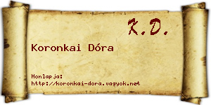 Koronkai Dóra névjegykártya